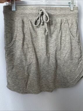 Cozy Drawstring Mini Skirt in Heather Gray